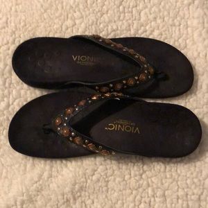 Vionic Florionic Thong, Black Size was 10